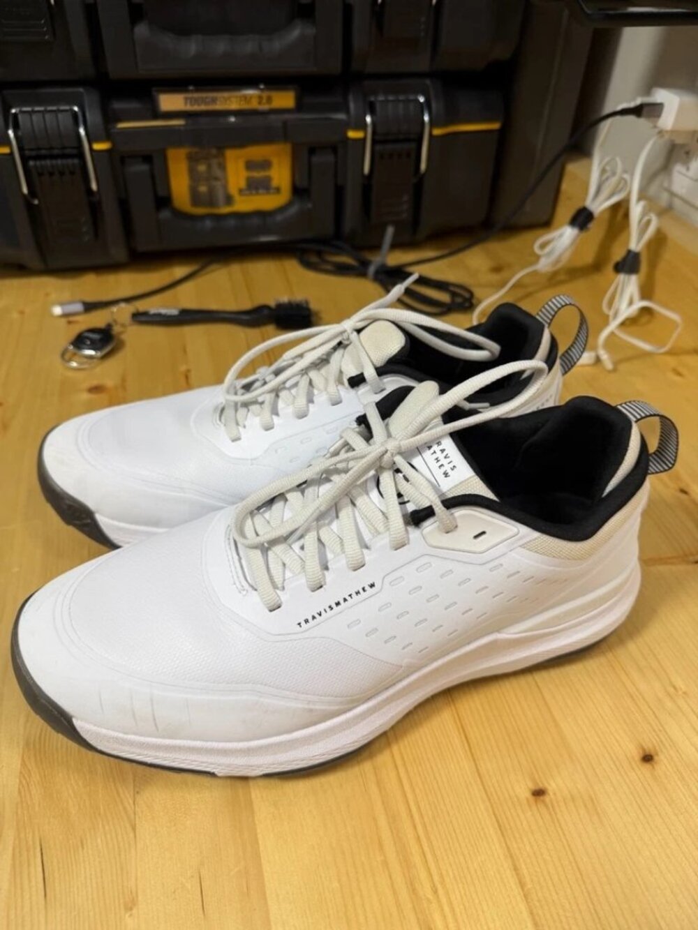 TRAVIS MATHEW NUAGE MEGA GOLF SHOE CLASSIC WHITE/BLACK SZ 12